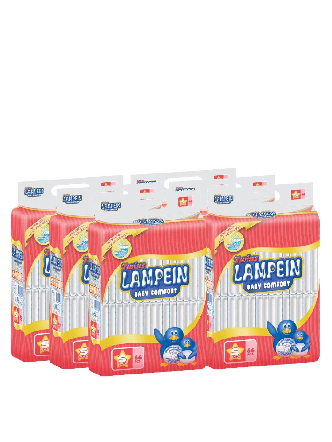 Twins Lampein Baby Diaper Jumbo Pack Promo NBSmall 6 packs x 66pcs